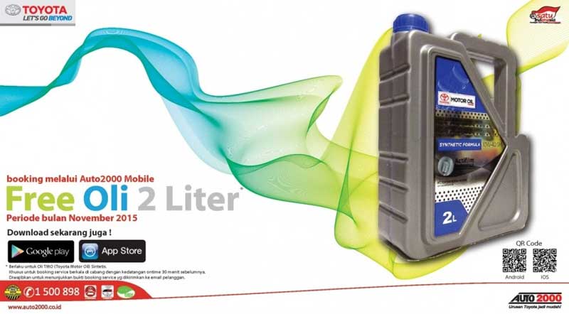 Gratis Oli 2 Liter dengan Booking Service via AUTO2000&nbsp;Mobile